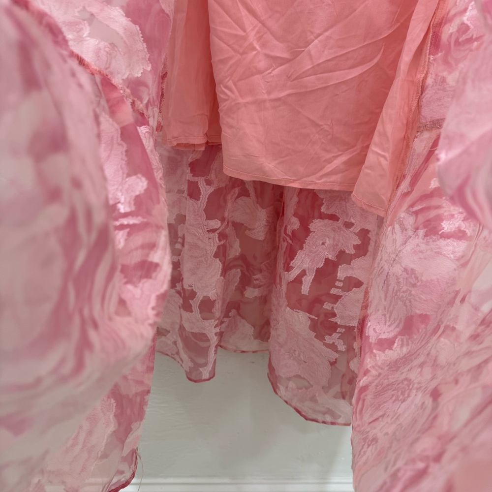 NWT Showpo. Lettie Midi Dress One Shoulder Tiered Blurred Rose Women's US 6 - Picture 12 of 15